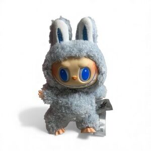 Gray Labubu/Lafufu Plush Keychain